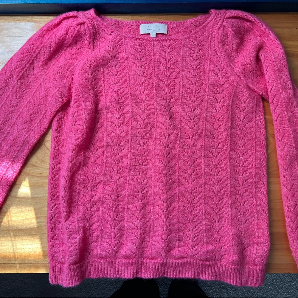 Sézane Suzie Sweater in Rayures Rose Size Small - Picture 8 of 8